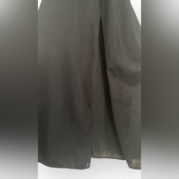 VTG 60s-70s JCPenny Olga Inspo Floral Lace Bandage Slit Maxi Slip in Black, S/M - Picture 8 of 9